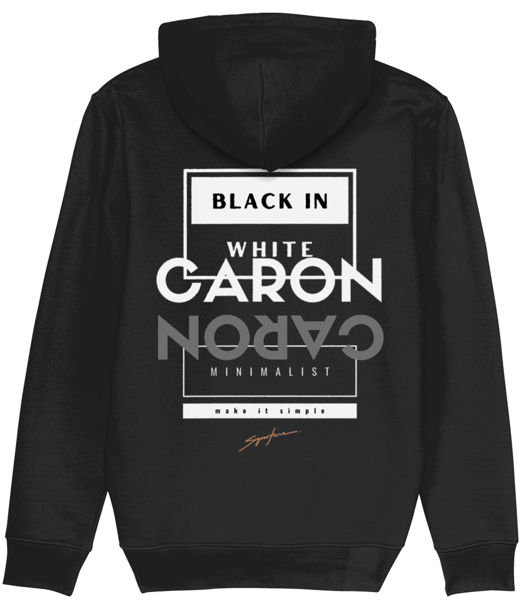 CARON Black in White HOODIE black - CARON