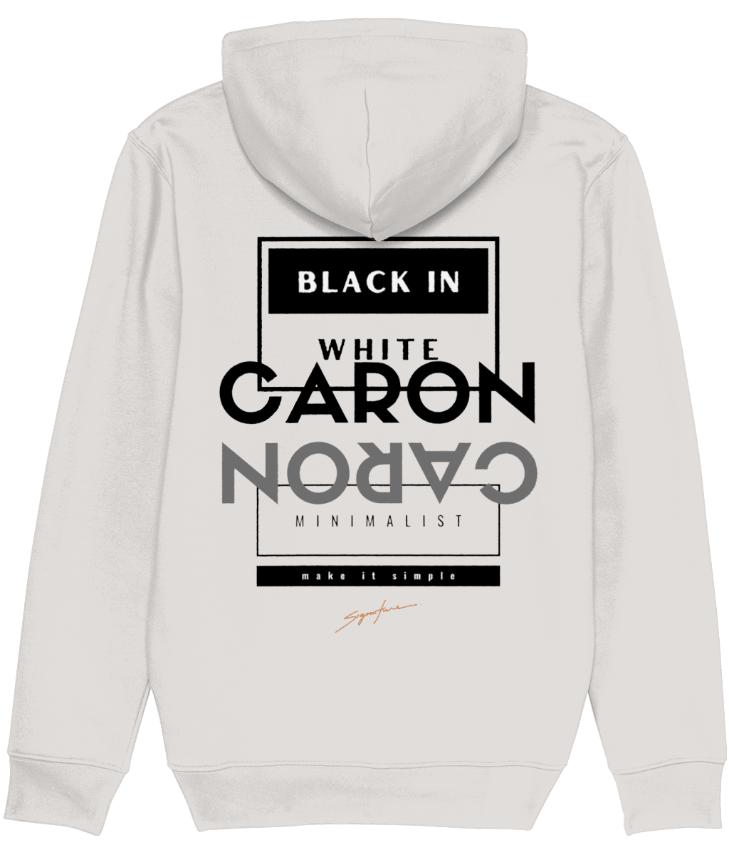 CARON Black in White HOODIE white - CARON