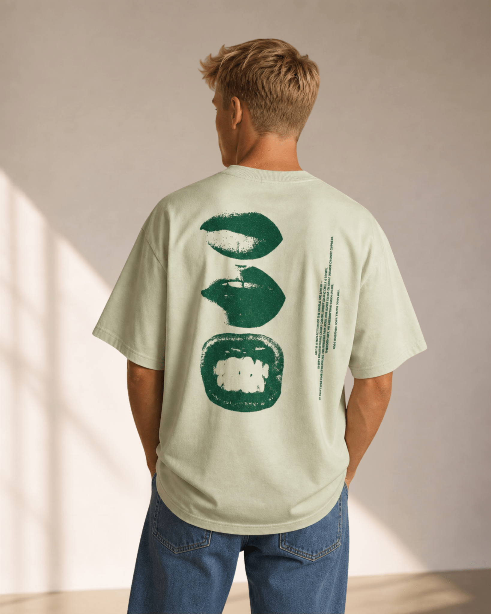 CARON TEE GREEN LIPS - CARON
